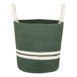 Stof Paniers Et Corbeilles Panier En Coton Gris -Rangements déco Soldes panier en coton vert 1