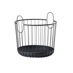 Zone Denmark Paniers Et Corbeilles Panier En Fer Gris Clair -Rangements déco Soldes panier en fer noir 9
