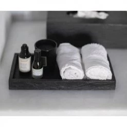 Wadiga Rangements Salle De Bain Plateau De Présentation Salle De Bain En Résine Noire Effet Ardoise -Rangements déco Soldes plateau de presentation salle de bain en resine noire effet ardoise 2