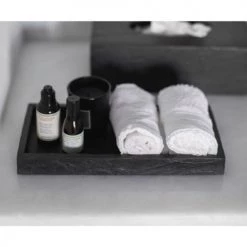 Wadiga Rangements Salle De Bain Plateau De Présentation Salle De Bain En Résine Noire Effet Ardoise -Rangements déco Soldes plateau de presentation salle de bain en resine noire effet ardoise 3