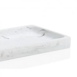 Wadiga Rangements Salle De Bain Plateau De Présentation Salle De Bain Résine Blanche Effet Marbre -Rangements déco Soldes plateau de presentation salle de bain resine blanche effet marbre 2