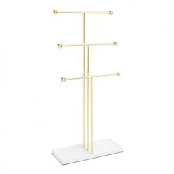 Umbra Rangements à Bijoux Porte Bijoux Doré à Poser 3 étages H48,3cm