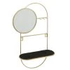 Wadiga Rangements Salle De Bain Porte Bijoux Mural En Métal Doré Avec Miroir -Rangements déco Soldes porte bijoux mural en metal dore avec miroir