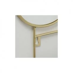 Wadiga Rangements Salle De Bain Porte Bijoux Mural En Métal Doré Avec Miroir -Rangements déco Soldes porte bijoux mural en metal dore avec miroir 2