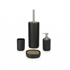 Wadiga Rangements Salle De Bain Porte Brosse à Dents En Céramique Noire -Rangements déco Soldes porte brosse a dents en ceramique noire 3