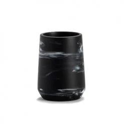 Wadiga Rangements Salle De Bain Porte Brosse à Dents En Polyrésine Noire Effet Marbre