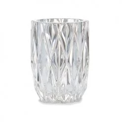 Wadiga Rangements Salle De Bain Porte Brosse à Dents En Verre Taillé Transparent 8,5x11cm