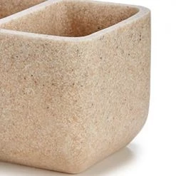 Wadiga Rangements Salle De Bain Porte éponges Double En Polyrésine Effet Pierre Beige -Rangements déco Soldes porte eponges double en polyresine effet pierre beige 2