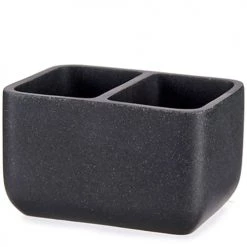 Wadiga Rangements Salle De Bain Porte éponges Double En Polyrésine Effet Pierre Grise