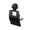 Compactor Rangements Salle De Bain Porte-papier Hygiénique à Ventouse Noir -Rangements déco Soldes porte papier hygienique a ventouse noir