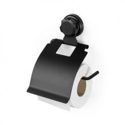 Compactor Rangements Salle De Bain Porte-papier Hygiénique à Ventouse Noir -Rangements déco Soldes porte papier hygienique a ventouse noir 3