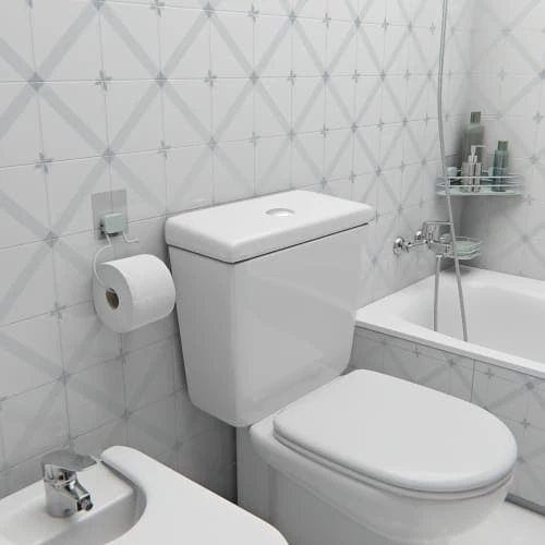 Compactor Rangements Salle De Bain Porte Papier-toilette Auto-adhésif 13x9,5xH9cm 7 Compactor Rangements Salle De Bain Porte Papier-toilette Auto-adhésif 13x9,5xH9cm – Image 5