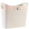 Wadiga Porte-revues Et Caisses Porte-revues à Poser En Similicuir Et Lin Beige -Rangements déco Soldes porte revues a poser en similicuir et lin beige