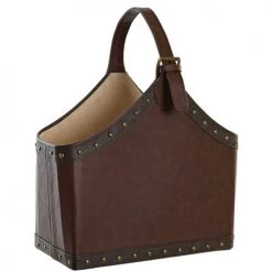 Wadiga Porte-revues Et Caisses Porte-revues à Poser En Similicuir Marron Foncé