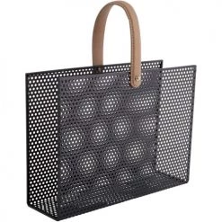 Present Time Porte-revues Et Caisses Porte Revues Avec Poignée Imitation Cuir -Rangements déco Soldes porte revues avec poignee imitation cuir 3