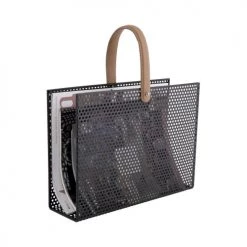 Present Time Porte-revues Et Caisses Porte Revues Avec Poignée Imitation Cuir -Rangements déco Soldes porte revues avec poignee imitation cuir 4