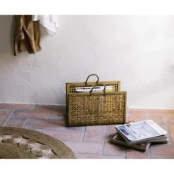 Wadiga Porte-revues Et Caisses Porte Revues En Bambou Et Rotin à Poser -Rangements déco Soldes porte revues en bambou et rotin a poser 2