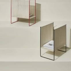 Hubsch Porte-revues Et Caisses Porte-revues En Coton Et Métal Noir H50 -Rangements déco Soldes porte revues en coton et metal noir h50 2