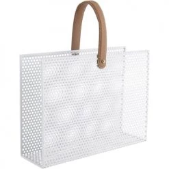 Present Time Porte-revues Et Caisses Porte Revues En Métal Blanc -Rangements déco Soldes porte revues en metal blanc 3