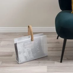 Present Time Porte-revues Et Caisses Porte Revues En Métal Blanc -Rangements déco Soldes porte revues en metal blanc 4