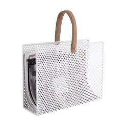 Present Time Porte-revues Et Caisses Porte Revues En Métal Blanc -Rangements déco Soldes porte revues en metal blanc 5