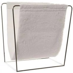 Wadiga Porte-revues Et Caisses Porte Revues En Métal Chromé Et Tissu Velours Blanc