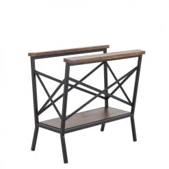 MOYCOR Porte-revues Et Caisses Porte-revues En Métal Noir Et Bois