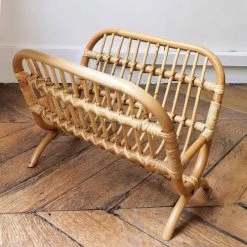 Casatera Porte-revues Et Caisses Porte-revues En Rotin Bois Clair -Rangements déco Soldes porte revues en rotin bois clair 2