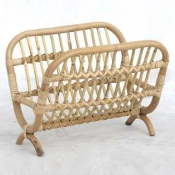 Casatera Porte-revues Et Caisses Porte-revues En Rotin Bois Clair -Rangements déco Soldes porte revues en rotin bois clair 3