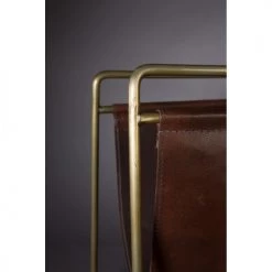 Dutchbone Porte-revues Et Caisses Porte Revues Vintage Cuir Et Métal Marron -Rangements déco Soldes porte revues vintage cuir et metal marron 4