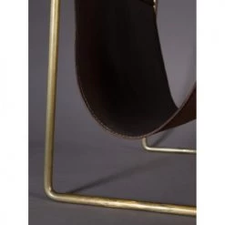 Dutchbone Porte-revues Et Caisses Porte Revues Vintage Cuir Et Métal Marron -Rangements déco Soldes porte revues vintage cuir et metal marron 5