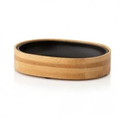 Wadiga Rangements Salle De Bain Porte Savon Bambou Et Polyrésine Noire