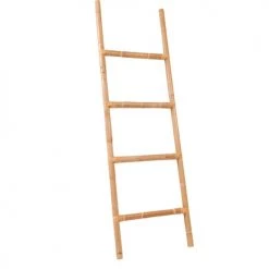 Kok Maison Rangements Salle De Bain Porte-serviette échelle En Rotin Beige