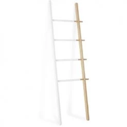 Umbra Rangements Salle De Bain Porte Serviette échelle Extensible Blanc/naturel -Rangements déco Soldes porte serviette echelle extensible blanc naturel 2