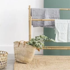 Casatera Rangements Salle De Bain Porte-serviette En Bambou Bois Clair -Rangements déco Soldes porte serviette en bambou bois clair 2