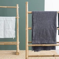 Casatera Rangements Salle De Bain Porte-serviette En Bambou Bois Clair -Rangements déco Soldes porte serviette en bambou bois clair 4