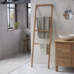 Tikamoon Rangements Salle De Bain Porte Serviette En Teck Massif -Rangements déco Soldes porte serviette en teck massif 1