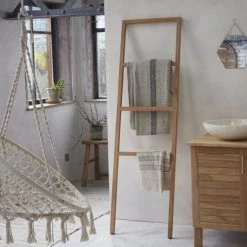 Tikamoon Rangements Salle De Bain Porte Serviette En Teck Massif -Rangements déco Soldes porte serviette en teck massif 4