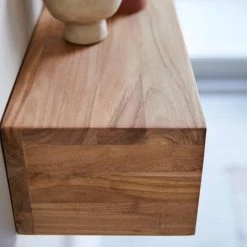 Tikamoon Rangements Salle De Bain Porte Serviette Mural En Teck Massif 100 Cm -Rangements déco Soldes porte serviette mural en teck massif 100 cm 2