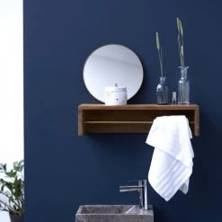 Tikamoon Rangements Salle De Bain Porte Serviette Mural En Teck Massif 60 Cm