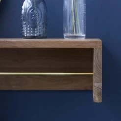 Tikamoon Rangements Salle De Bain Porte Serviette Mural En Teck Massif 60 Cm -Rangements déco Soldes porte serviette mural en teck massif 60 cm 7