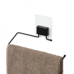 Compactor Rangements Salle De Bain Porte-serviette Petit Modèle Auto-adhésif 25,5 X 6,5 X H.14,5 Cm -Rangements déco Soldes porte serviette petit modele auto adhesif 25 5 x 6 5 x h 14 5 cm 2