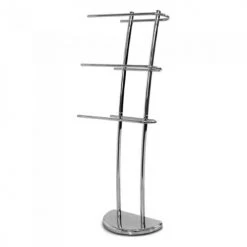 Wadiga Rangements Salle De Bain Porte Serviette Sur Pied En Métal Chromé 3 Bras H105cm