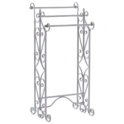 Beliani Rangements Salle De Bain Porte-serviettes 27 X 90 Cm Gris