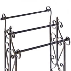 Beliani Rangements Salle De Bain Porte-serviettes 27 X 90 Cm Noir -Rangements déco Soldes porte serviettes 27 x 90 cm noir 3