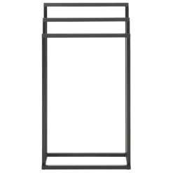 Beliani Rangements Salle De Bain Porte-serviettes 45 X 84 Cm Noir Et Bois Foncé -Rangements déco Soldes porte serviettes 45 x 84 cm noir et bois fonce 2
