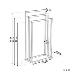 Beliani Rangements Salle De Bain Porte-serviettes 45 X 84 Cm Noir Et Bois Foncé -Rangements déco Soldes porte serviettes 45 x 84 cm noir et bois fonce 4