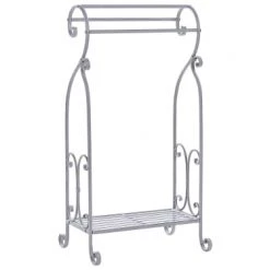 Beliani Rangements Salle De Bain Porte-serviettes 49 X 91 Cm Gris