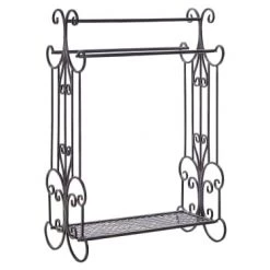 Beliani Rangements Salle De Bain Porte-serviettes 60 X 90 Cm Noir