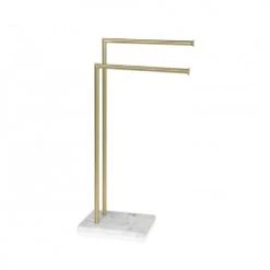 Wadiga Rangements Salle De Bain Porte-serviettes à Poser En Métal Doré H83cm